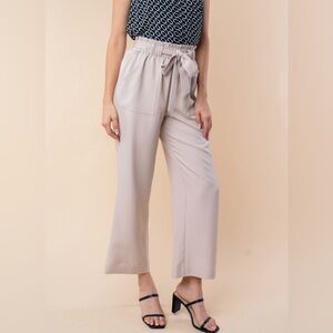 White Birch Tan Cargo Pants with Tie